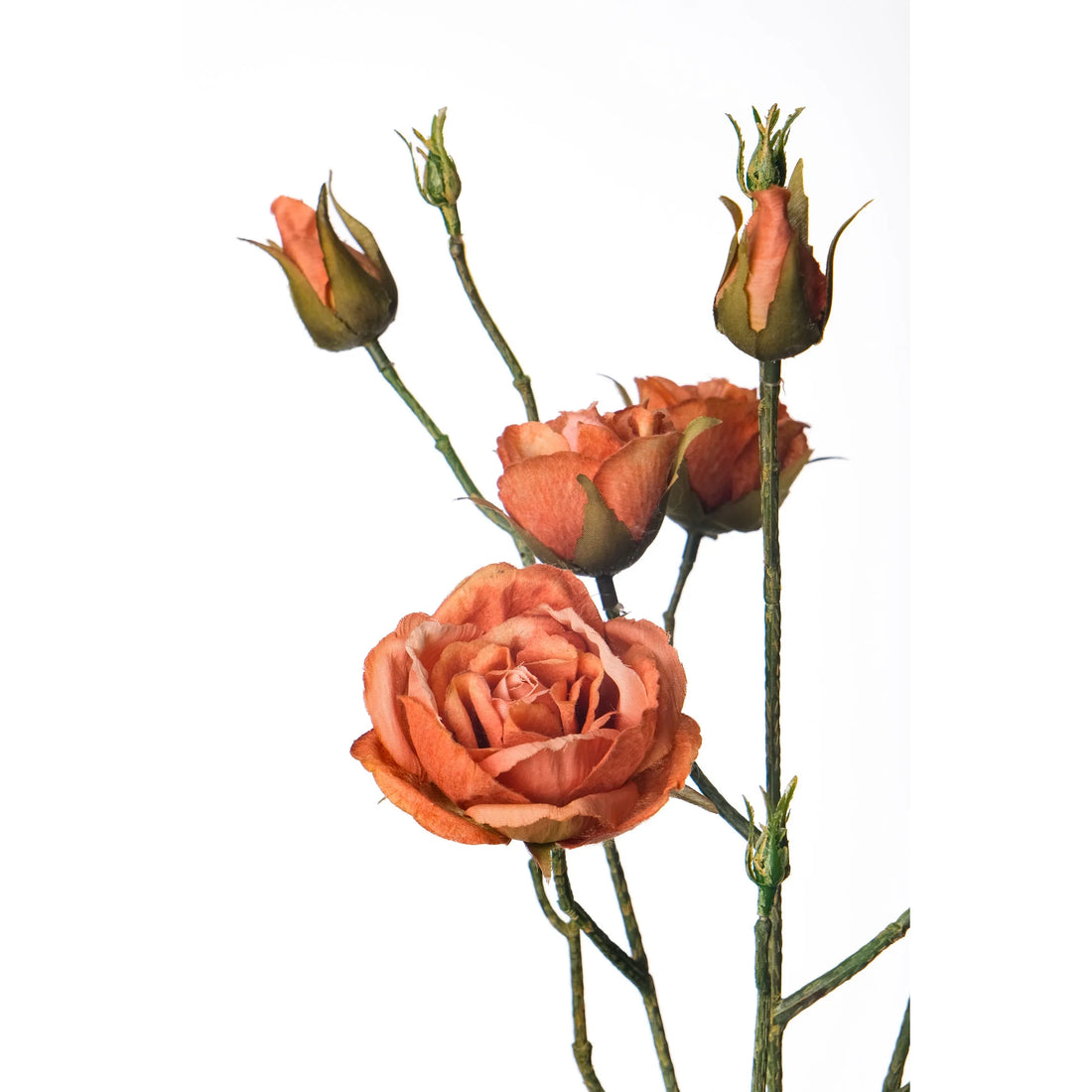 Ramo artificial de Rosas en Capullo de 56 cm, color naranja