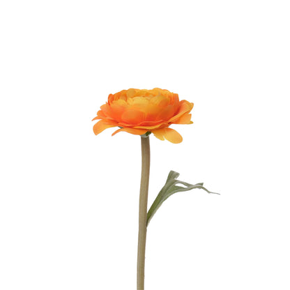 Ranúnculo artificial de 40 cm, color naranja