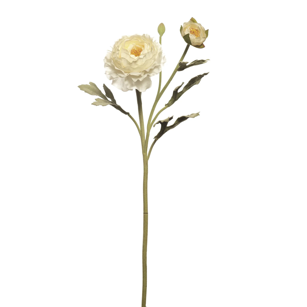 Ranúnculo artificial de 57 cm, color blanco