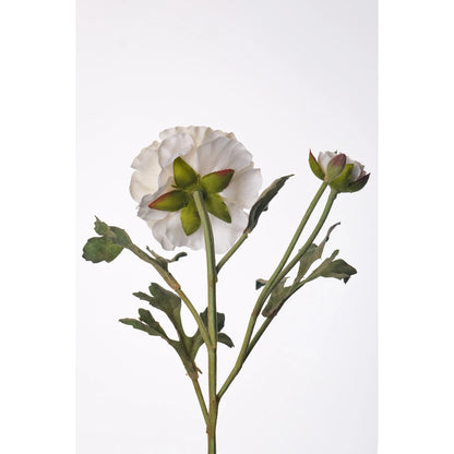 Ranúnculo artificial de 57 cm, color blanco