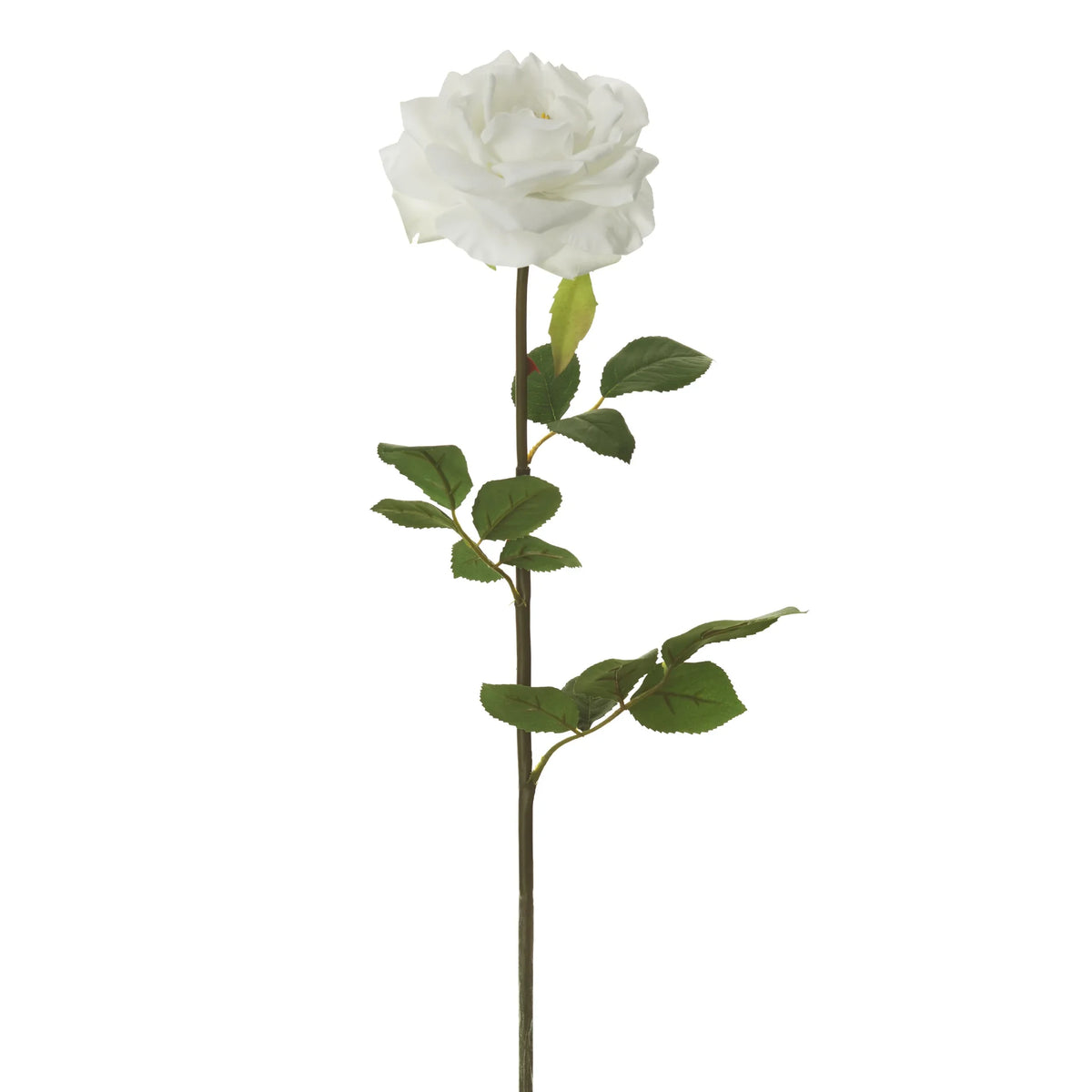 Rosa artificial Abierta de 63 cm, color blanco