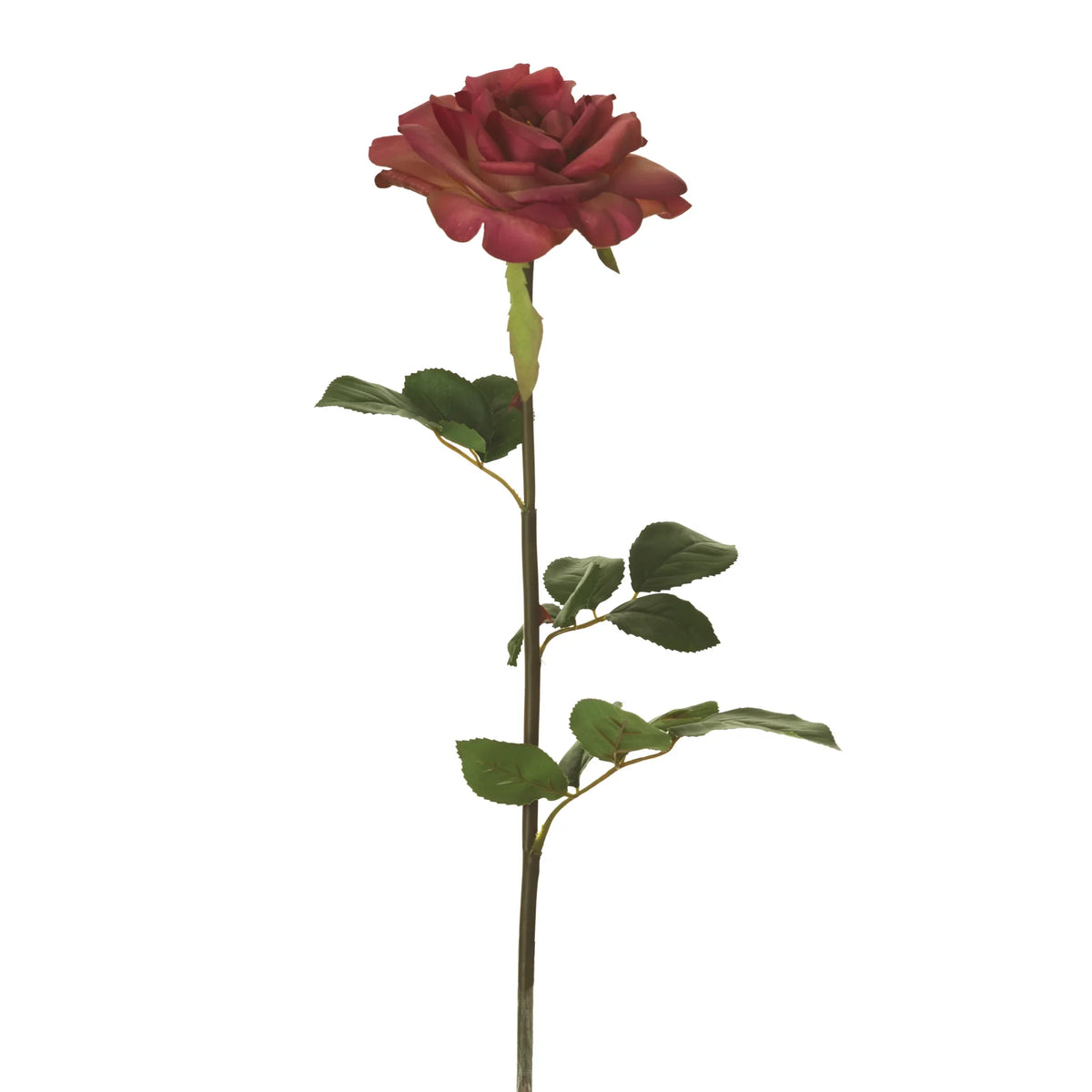 Rosa artificial Abierta de 63 cm, color malva