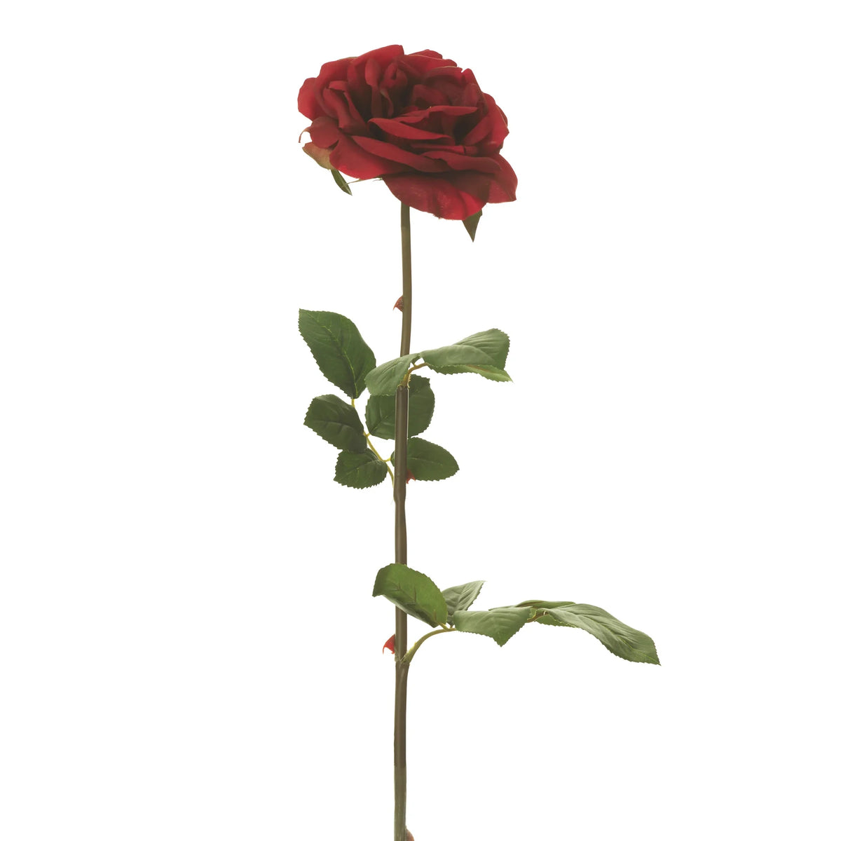 Rosa artificial Abierta de 63 cm, color rojo