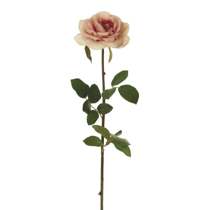 Rosa artificial Abierta de 63 cm, color rosa