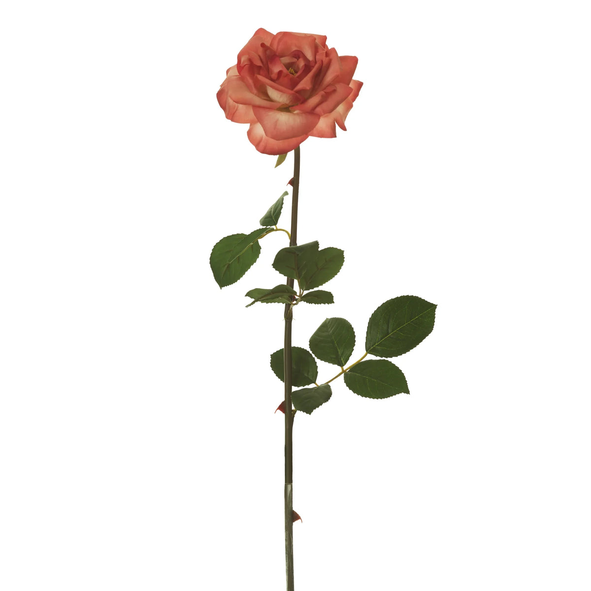 Rosa artificial Abierta de 63 cm, color salmón