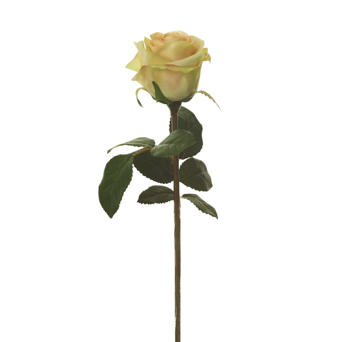 Rosa artificial Abierta Corta de 30 cm, color melocotón