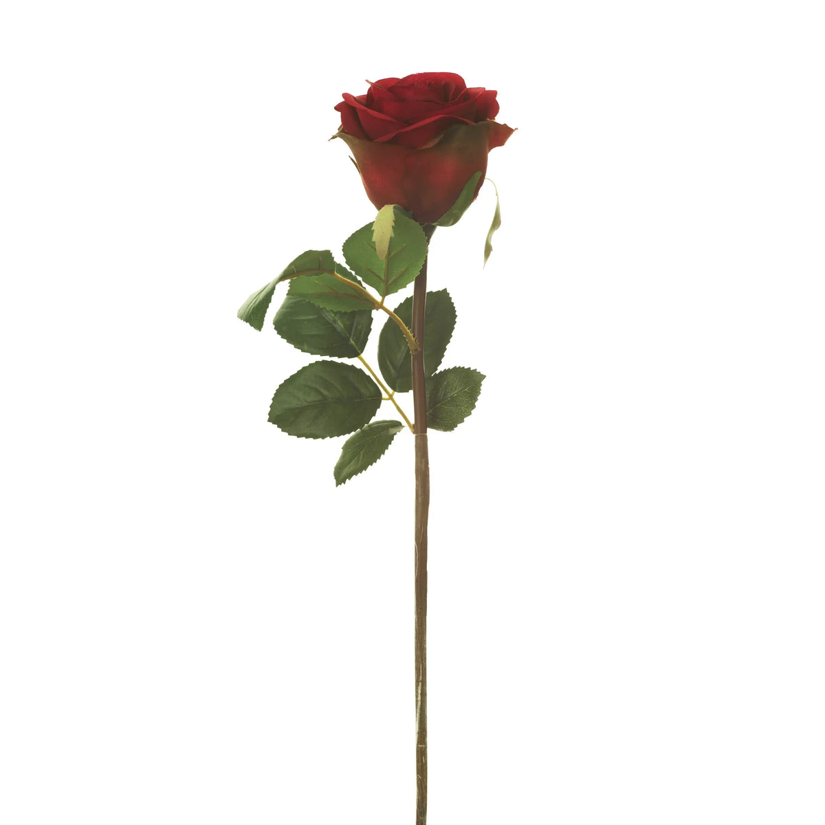 Rosa artificial Abierta Corta de 30 cm, color rojo