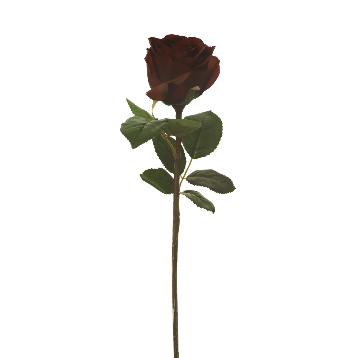 Rosa artificial Abierta Corta de 30 cm, color rojo fuerte