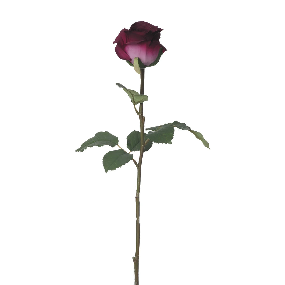 Rosa artificial Cerrada de 66 cm, color burdeos