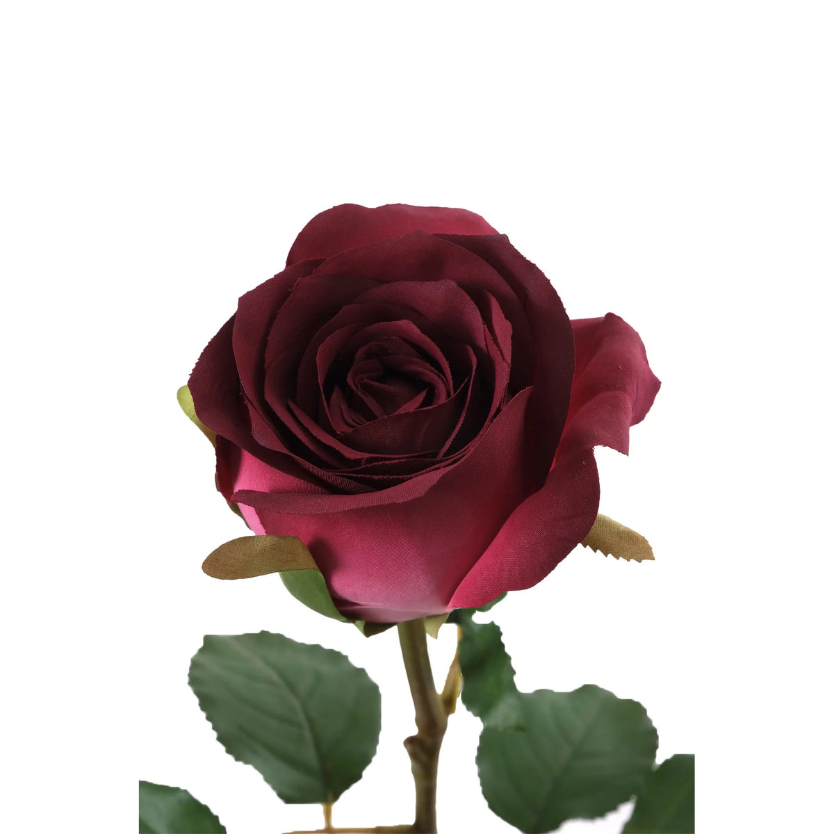 Rosa artificial Cerrada de 66 cm, color burdeos