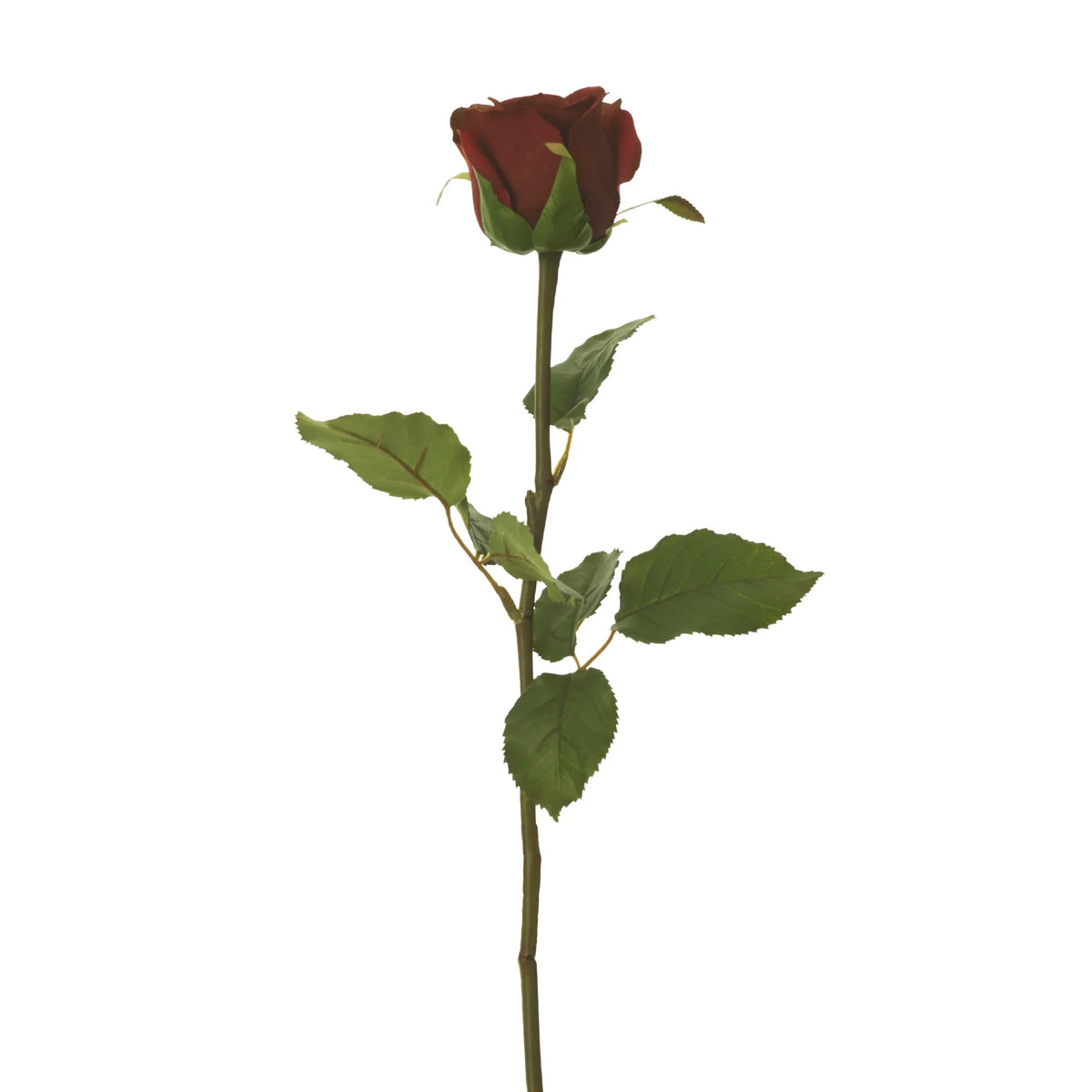 Rosa artificial Cerrada de 66 cm, color rojo fuerte