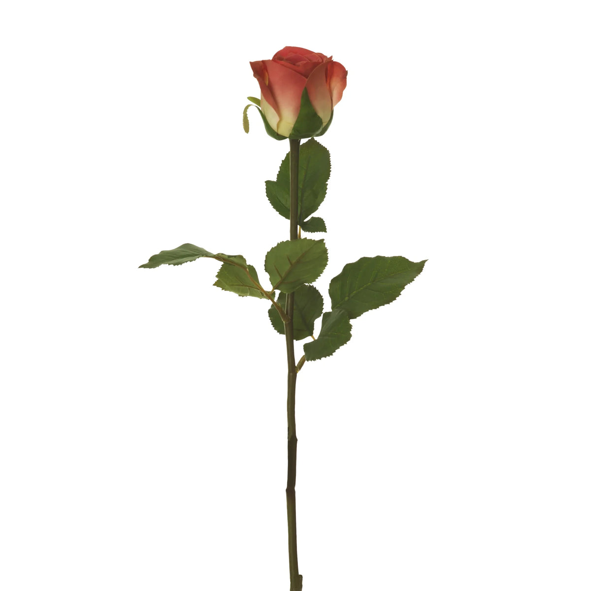 Rosa artificial Cerrada de 66 cm, color salmón