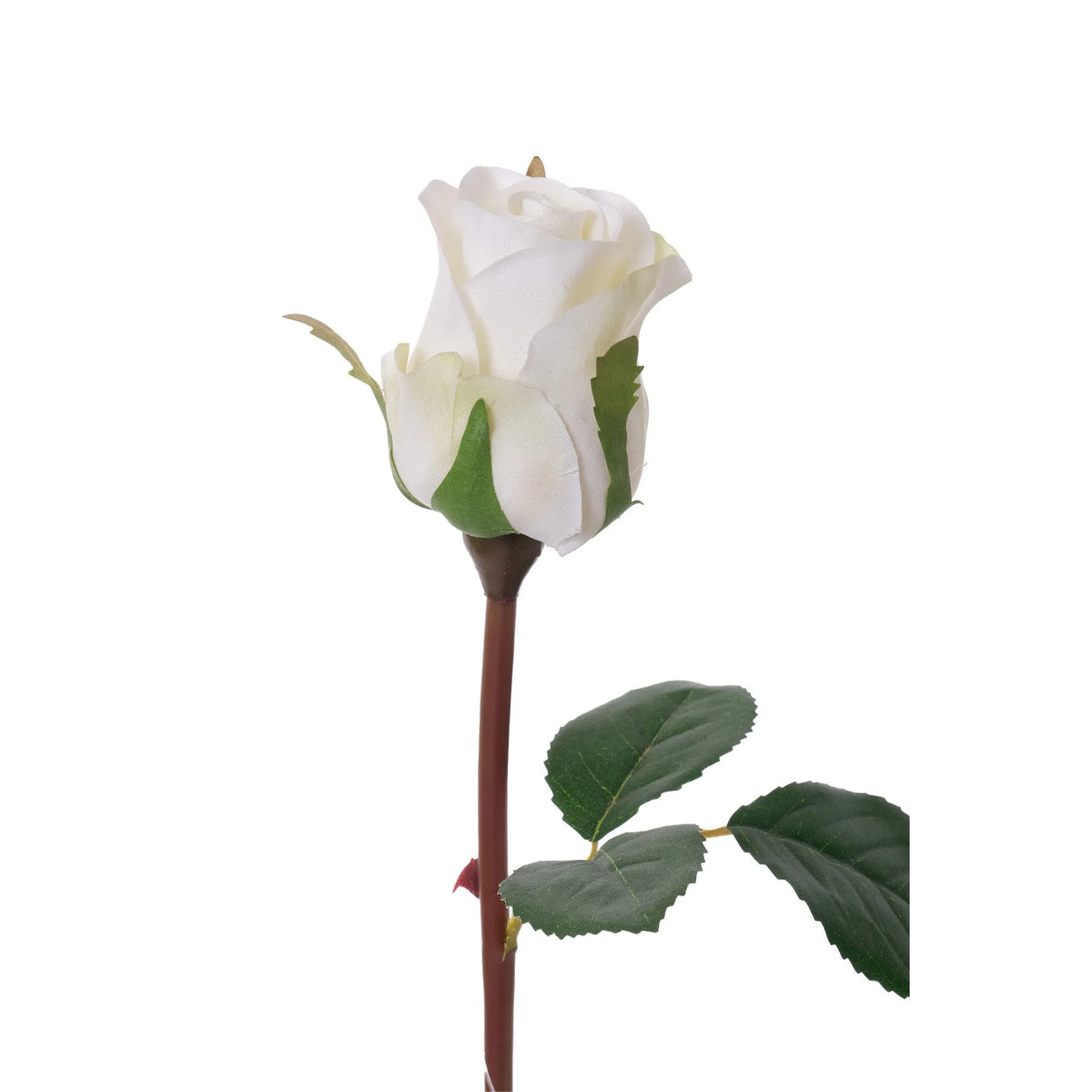Rosa artificial en Capullo de 30 cm, color blanco