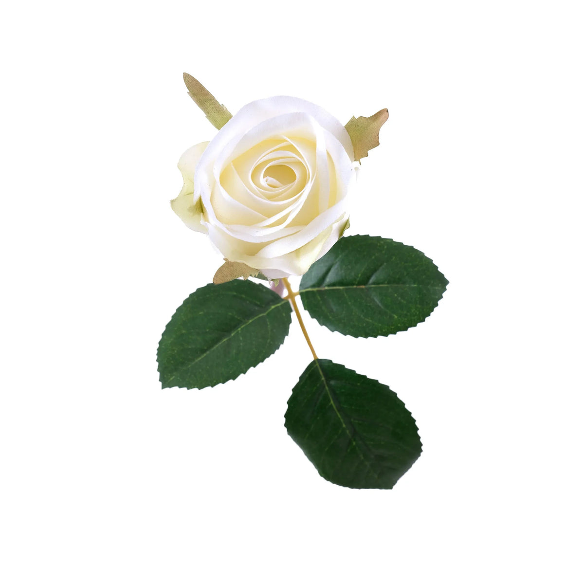 Rosa artificial en Capullo de 30 cm, color blanco