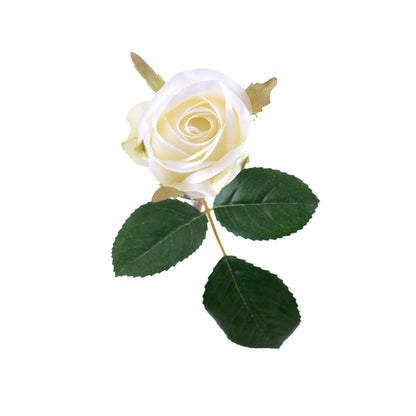 Rosa artificial en Capullo de 30 cm, color blanco