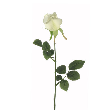 Rosa artificial en Capullo de 67 cm, color blanco