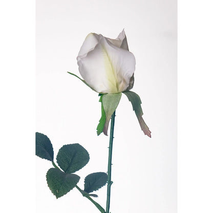 Rosa artificial en Capullo de 67 cm, color blanco