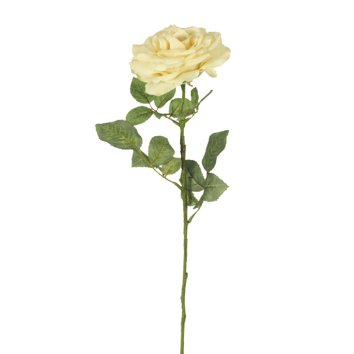 Rosa artificial Grande de 74 cm, color crema