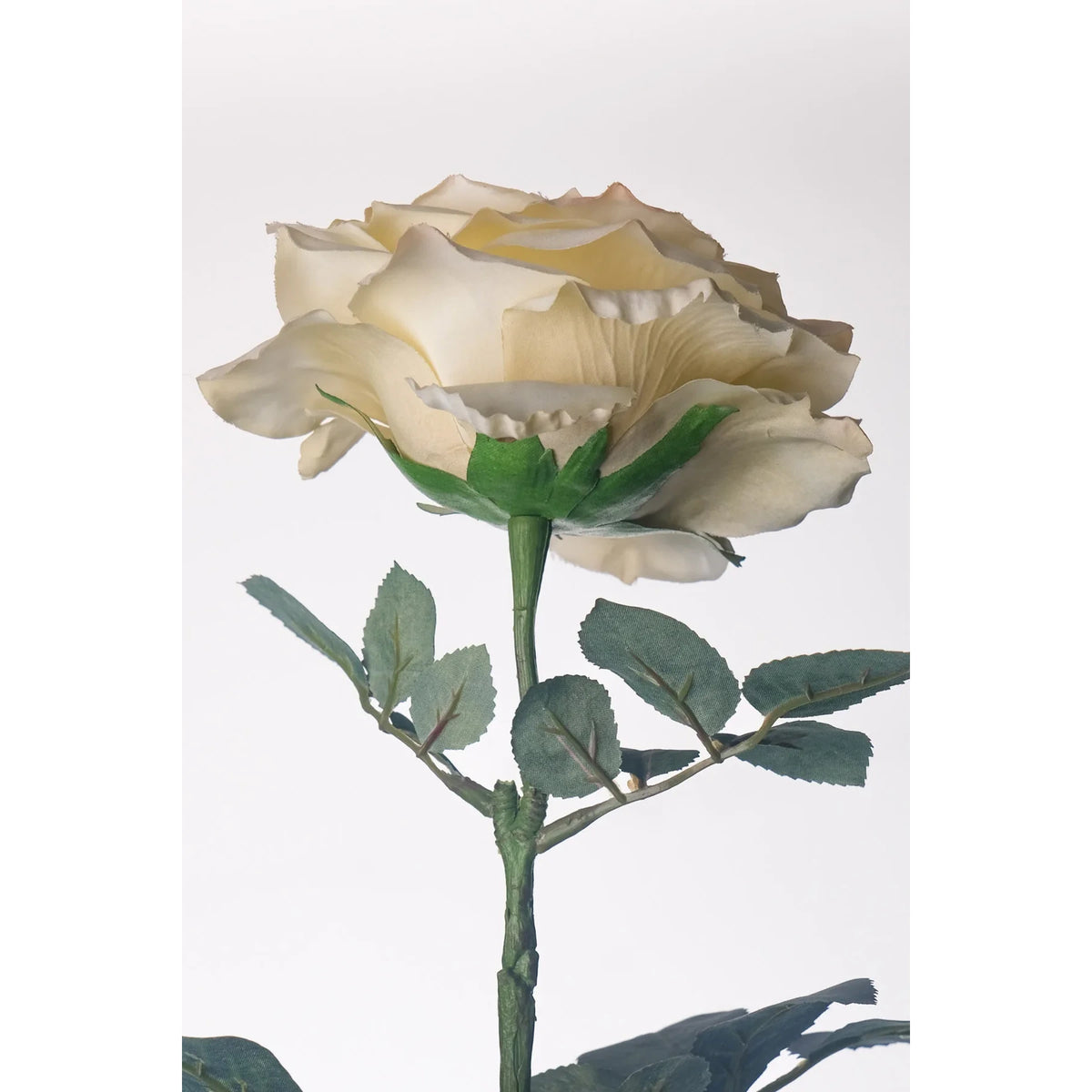 Rosa artificial Grande de 74 cm, color crema