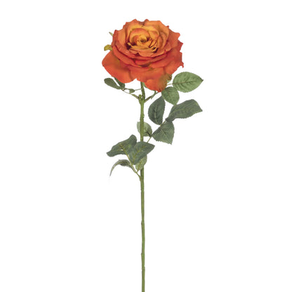 Rosa artificial Grande de 74 cm, color naranja