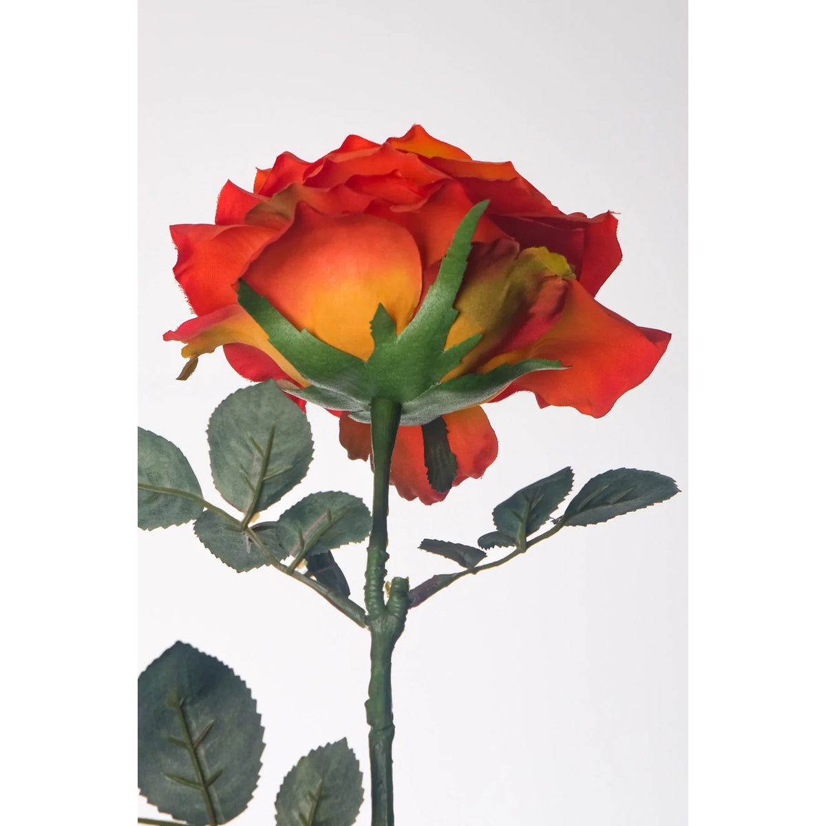 Rosa artificial Grande de 74 cm, color naranja