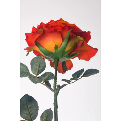 Rosa artificial Grande de 74 cm, color naranja