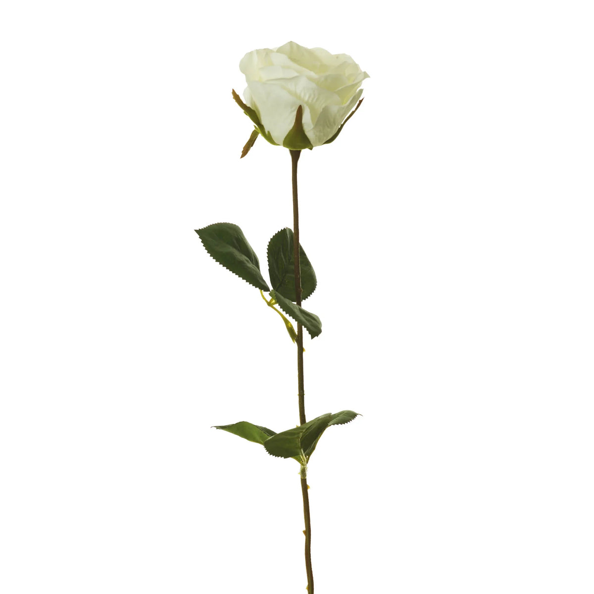 Rosa artificial Mediana de 69 cm, color blanco
