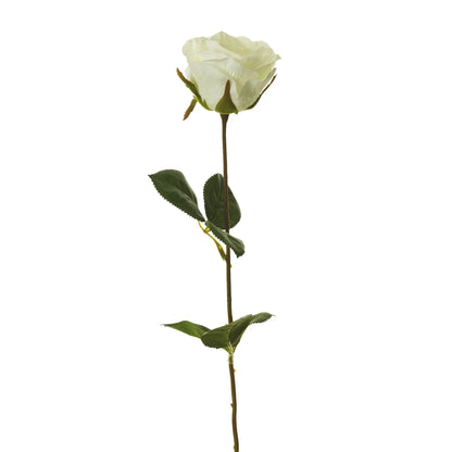Rosa artificial Mediana de 69 cm, color blanco