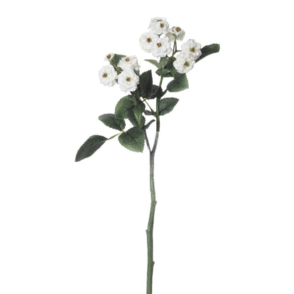 Rosa artificial Mini de 35 cm, color blanco