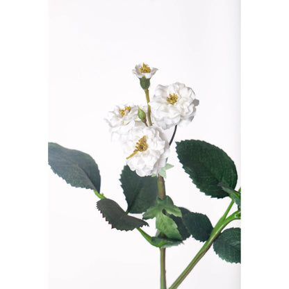 Rosa artificial Mini de 35 cm, color blanco