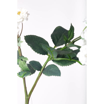 Rosa artificial Mini de 35 cm, color blanco