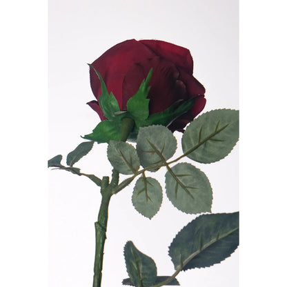 Rosa artificial Pequeña de 73 cm, color burdeos