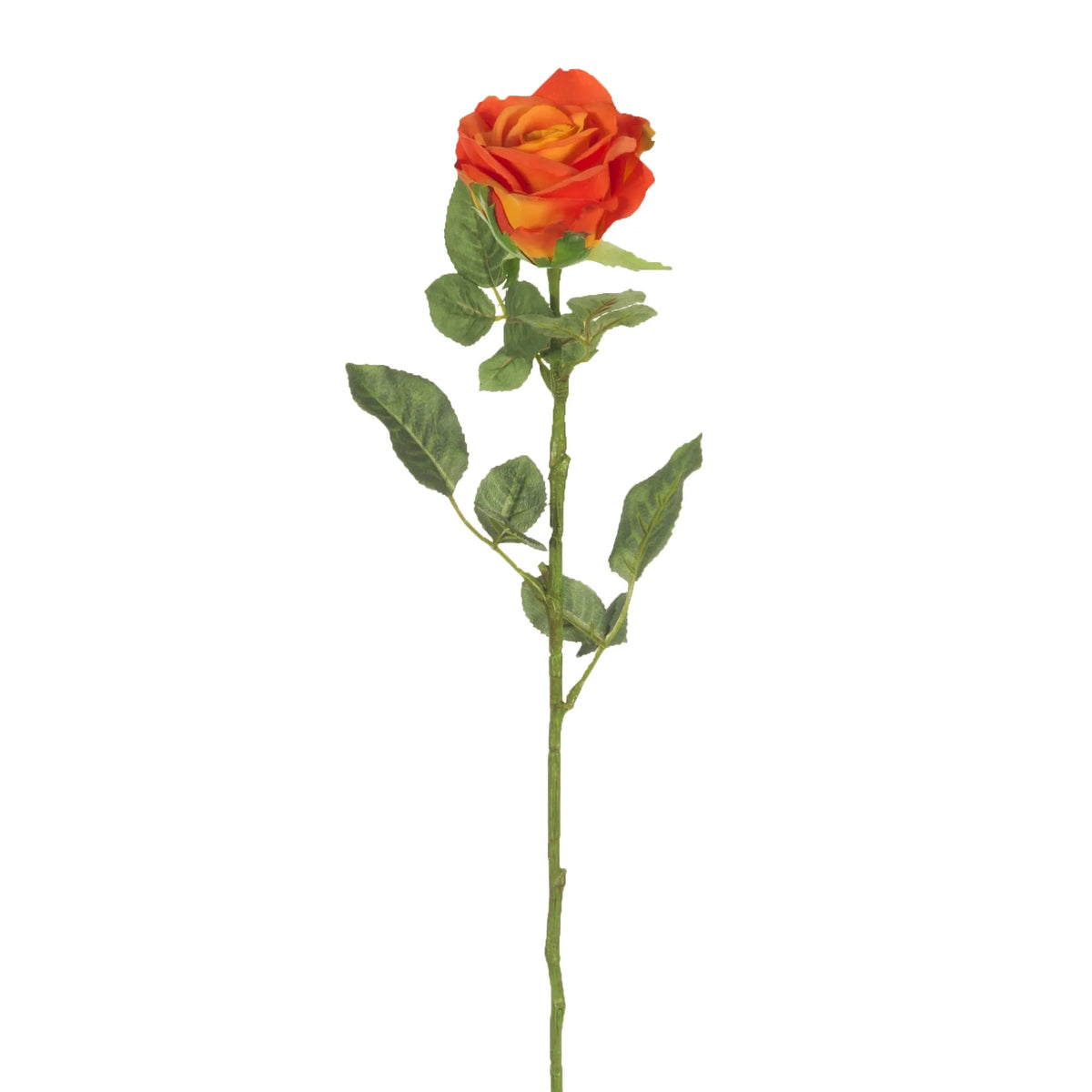 Rosa artificial Pequeña de 73 cm, color naranja