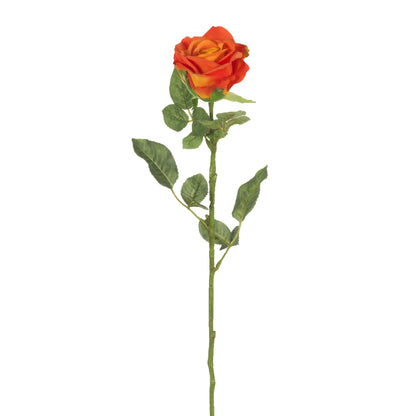 Rosa artificial Pequeña de 73 cm, color naranja