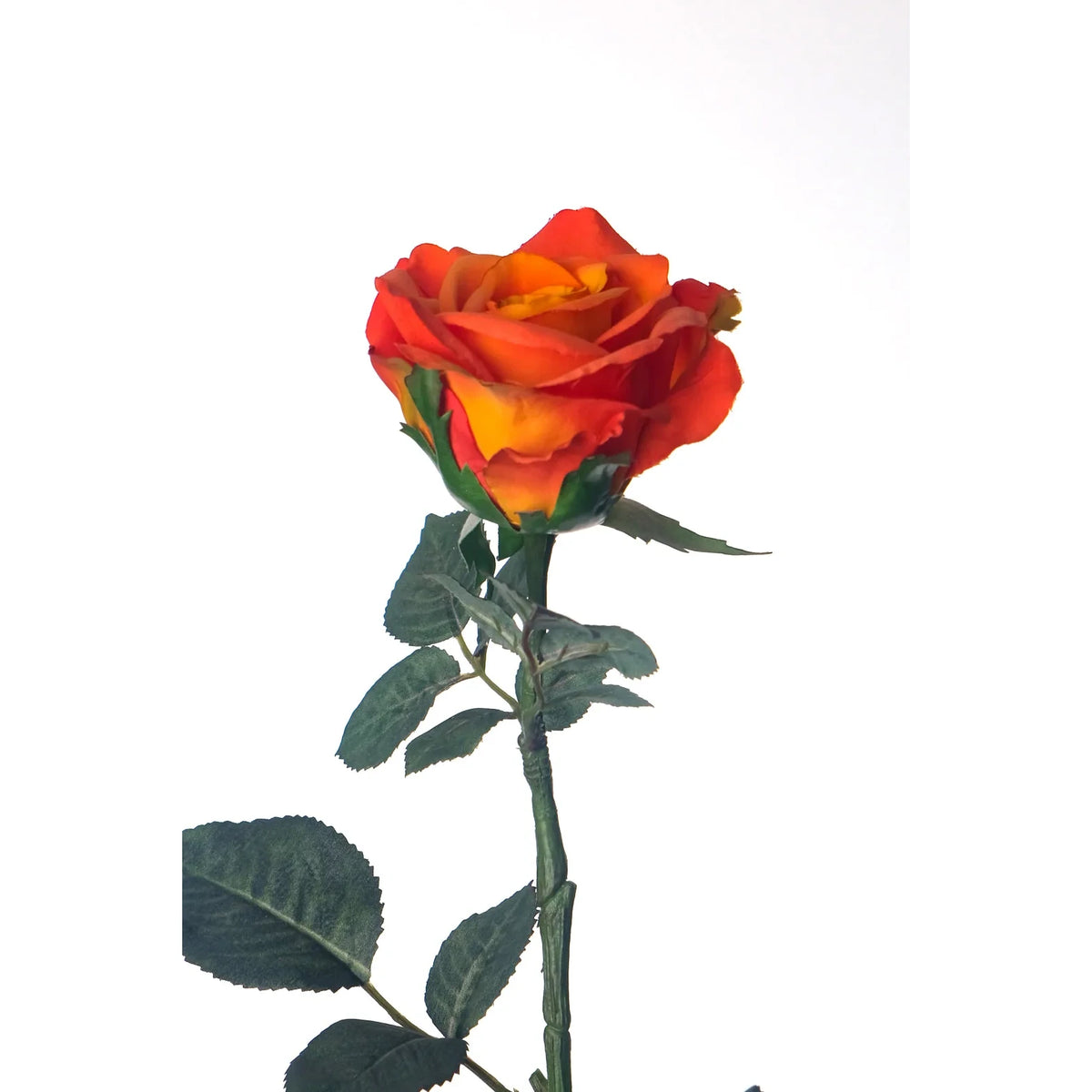Rosa artificial Pequeña de 73 cm, color naranja