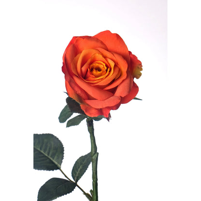 Rosa artificial Pequeña de 73 cm, color naranja
