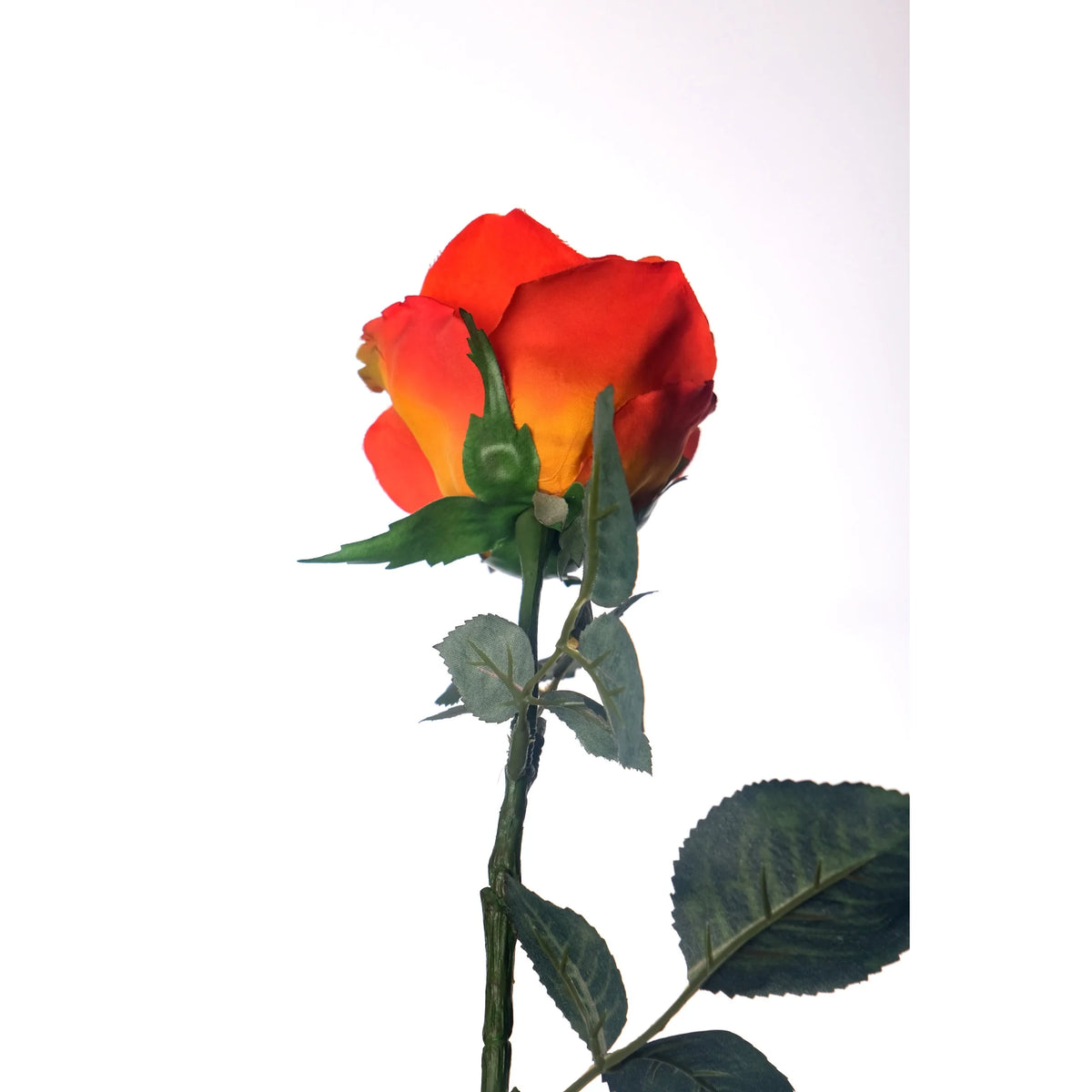 Rosa artificial Pequeña de 73 cm, color naranja