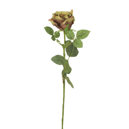 Rosa artificial Pequeña de 73 cm, color verde