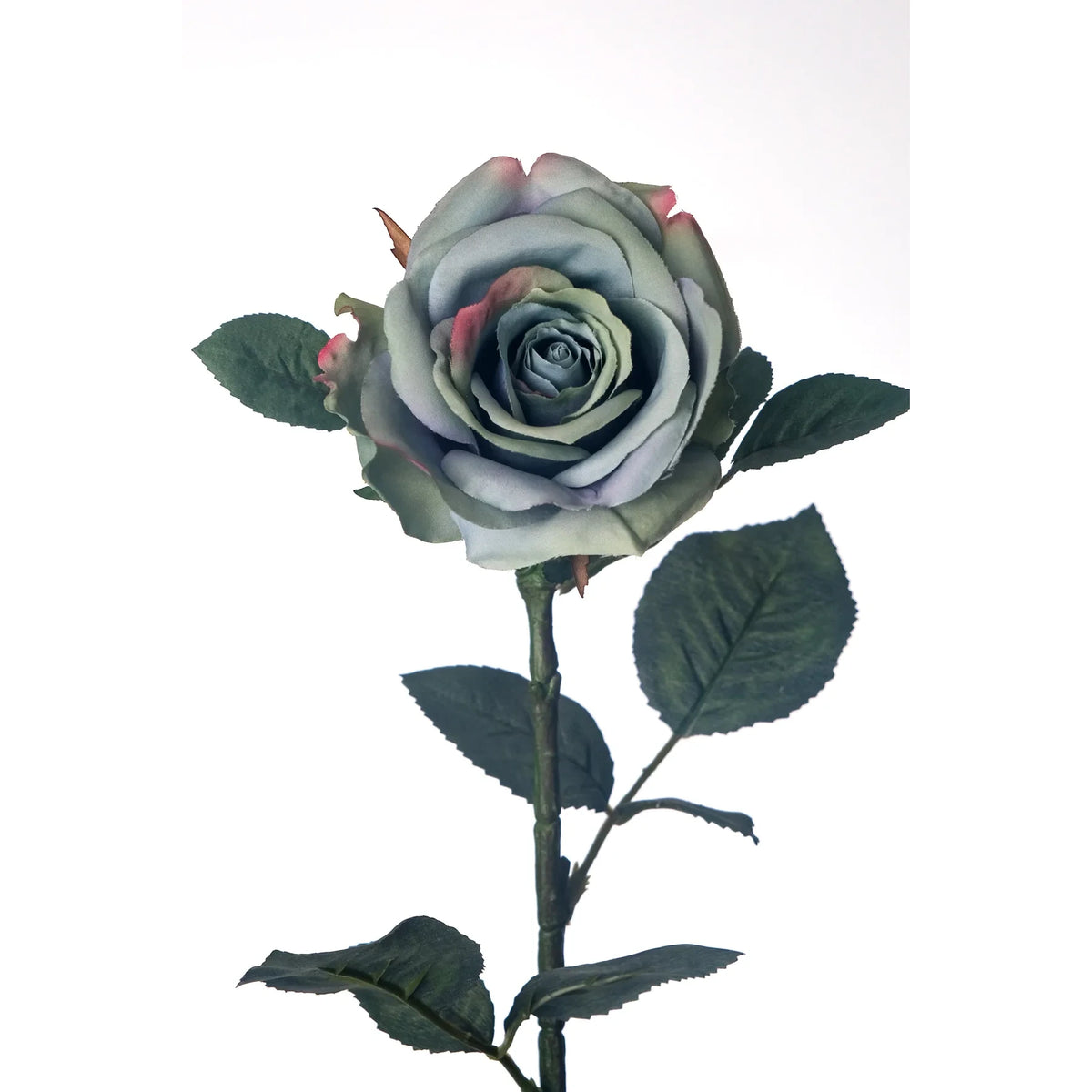 Rosa artificial Pequeña de 73 cm, color verde pálido