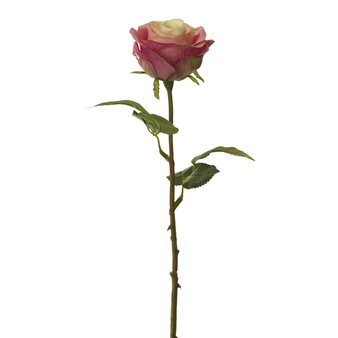 Rosa Ecuador artificial Cerrada de 44 cm, color rosa fuerte