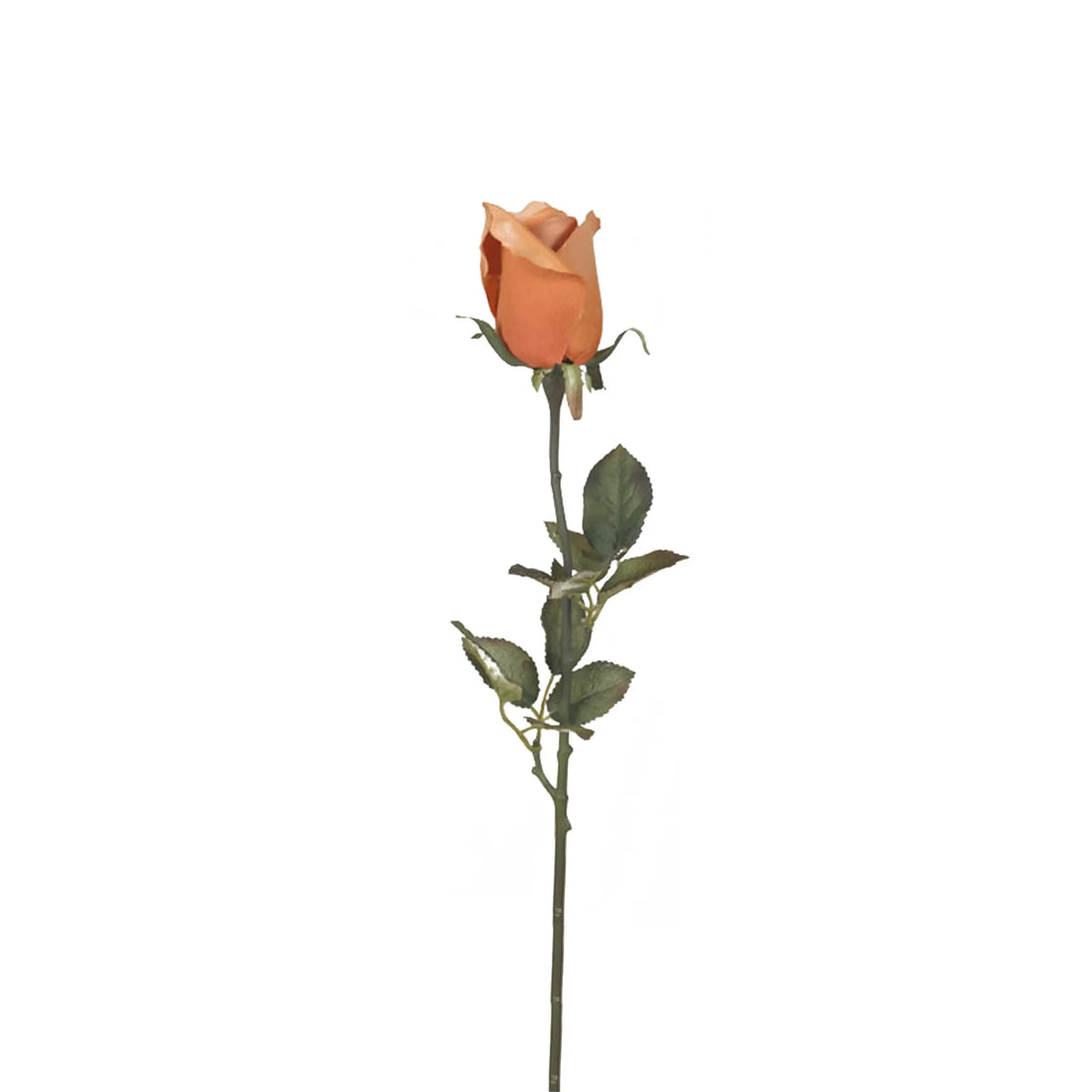 Rosa Ecuador artificial Otoñal en Capullo de 63 cm, color naranja otoñal