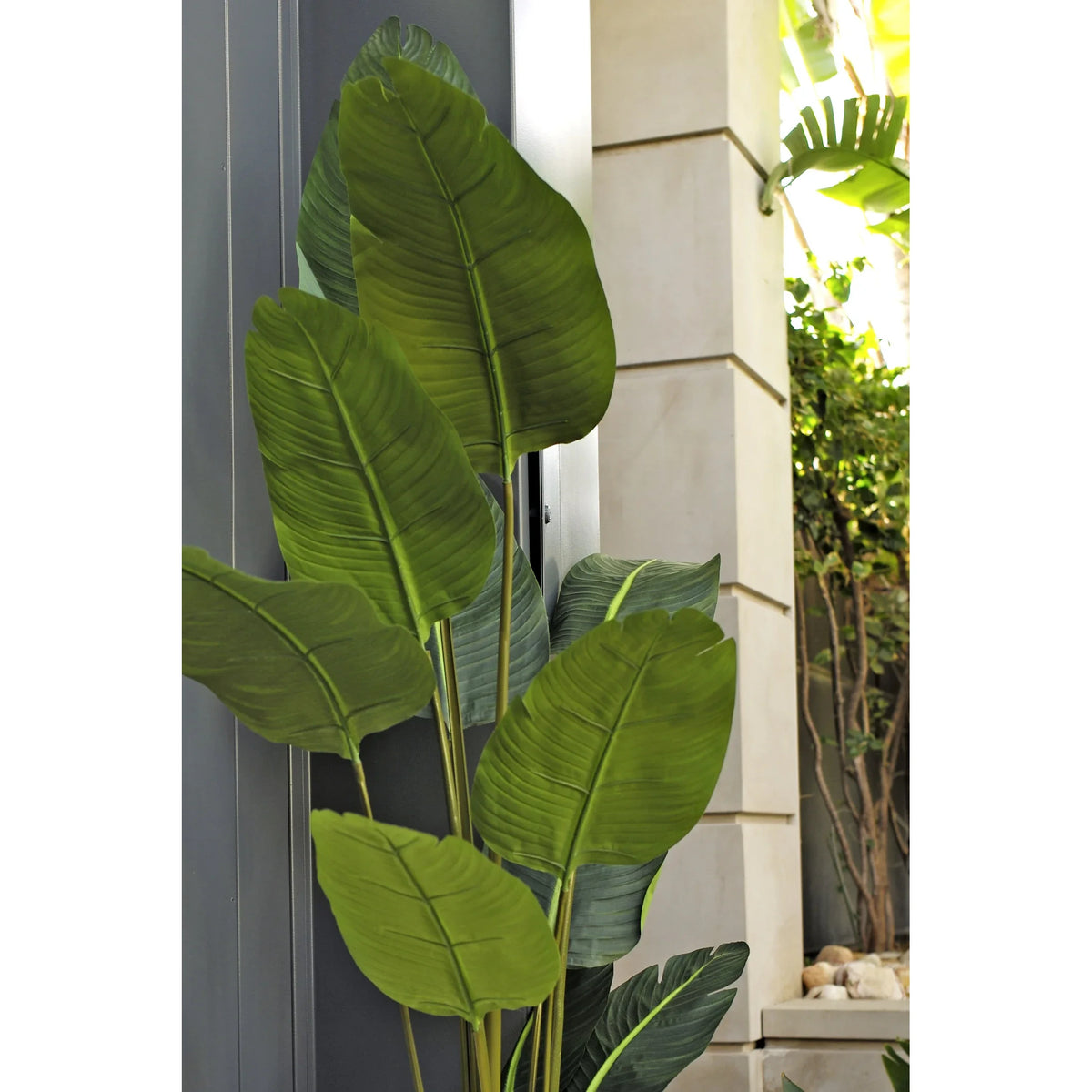 Strelitzia artificial de 190 cm, color verde