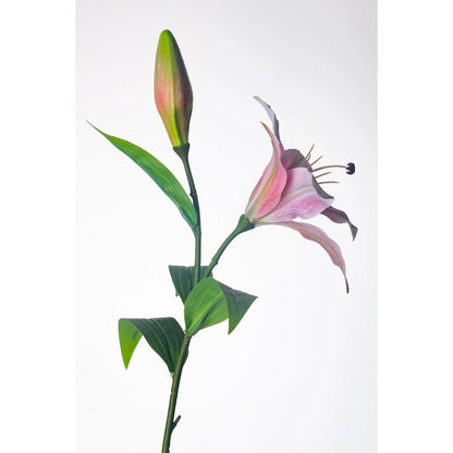 Tallo de Lilium artificial de 72 cm, color rosa