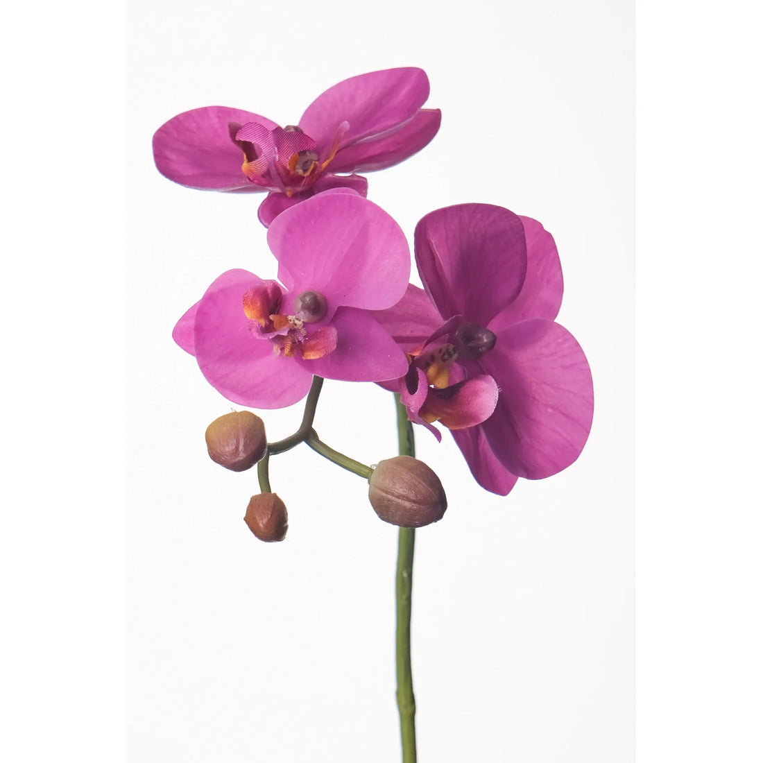 Tallo de Orquídea artificial de 35 cm, color fucsia