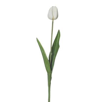 Tulipán artificial de 43 cm, color blanco