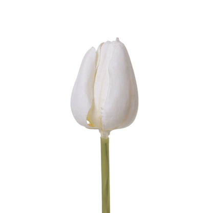 Tulipán artificial de 43 cm, color blanco