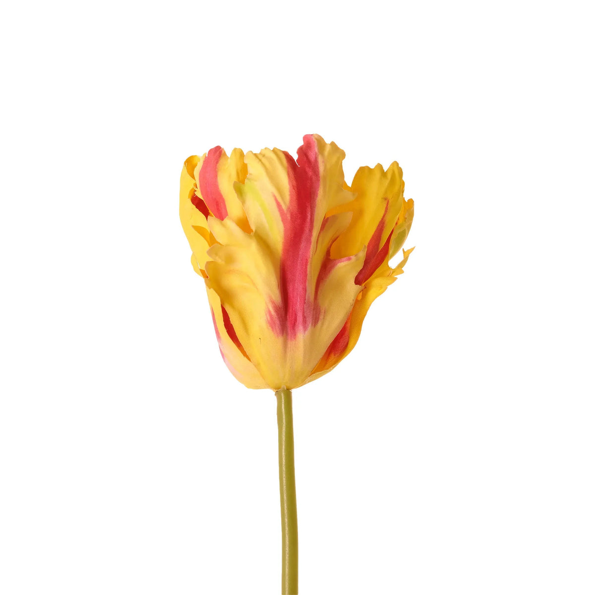 Tulipán Parrot artificial Abierto de 75 cm, color amarillo