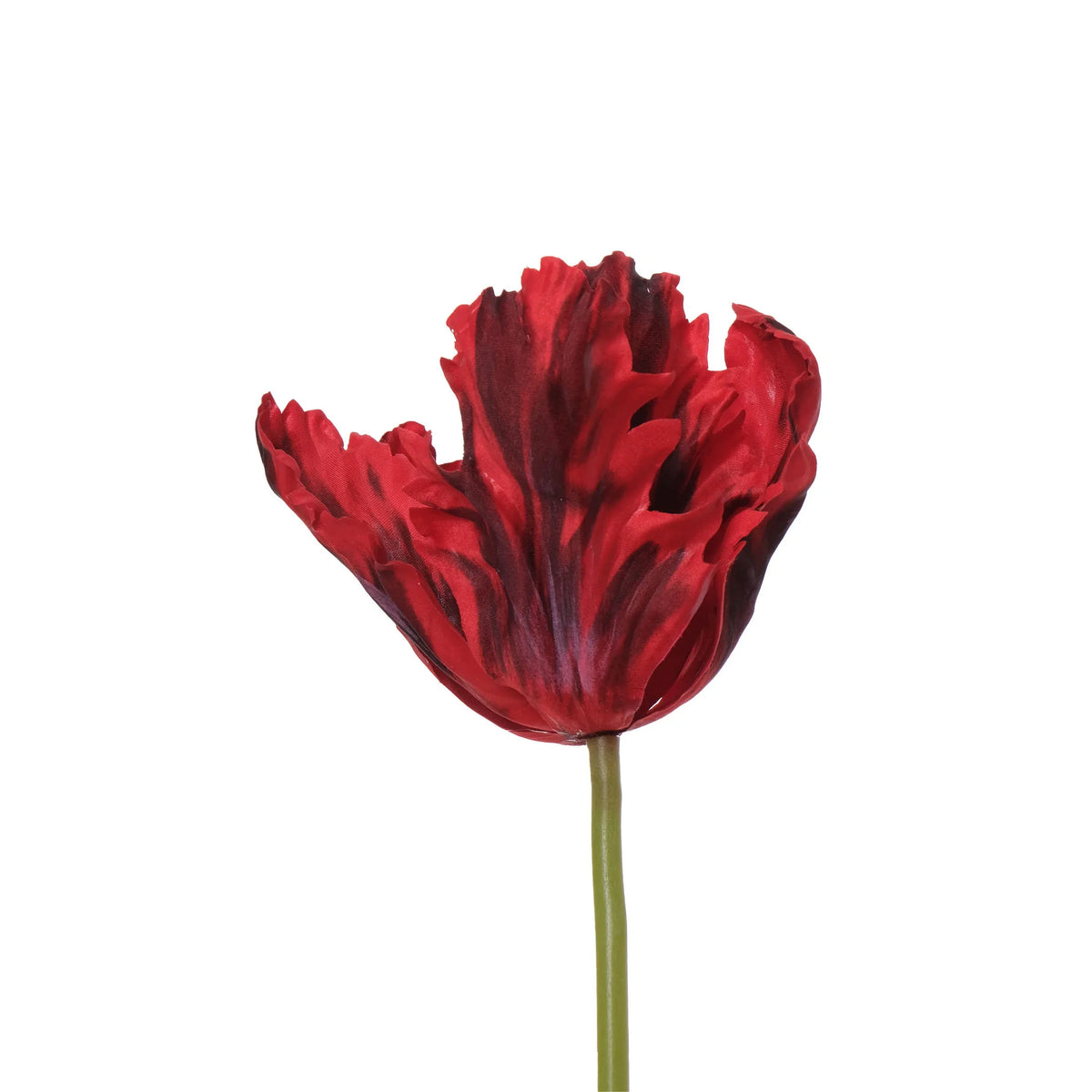 Tulipán Parrot artificial Abierto de 75 cm, color rojo