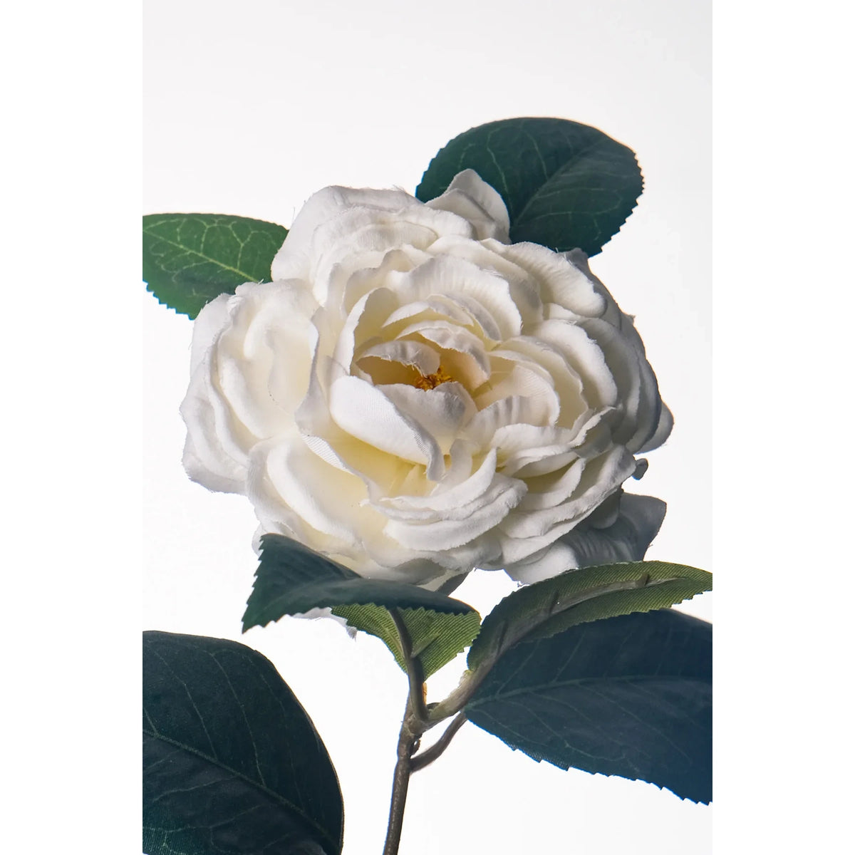 Vara de Camelia artificial de 67 cm, color blanco