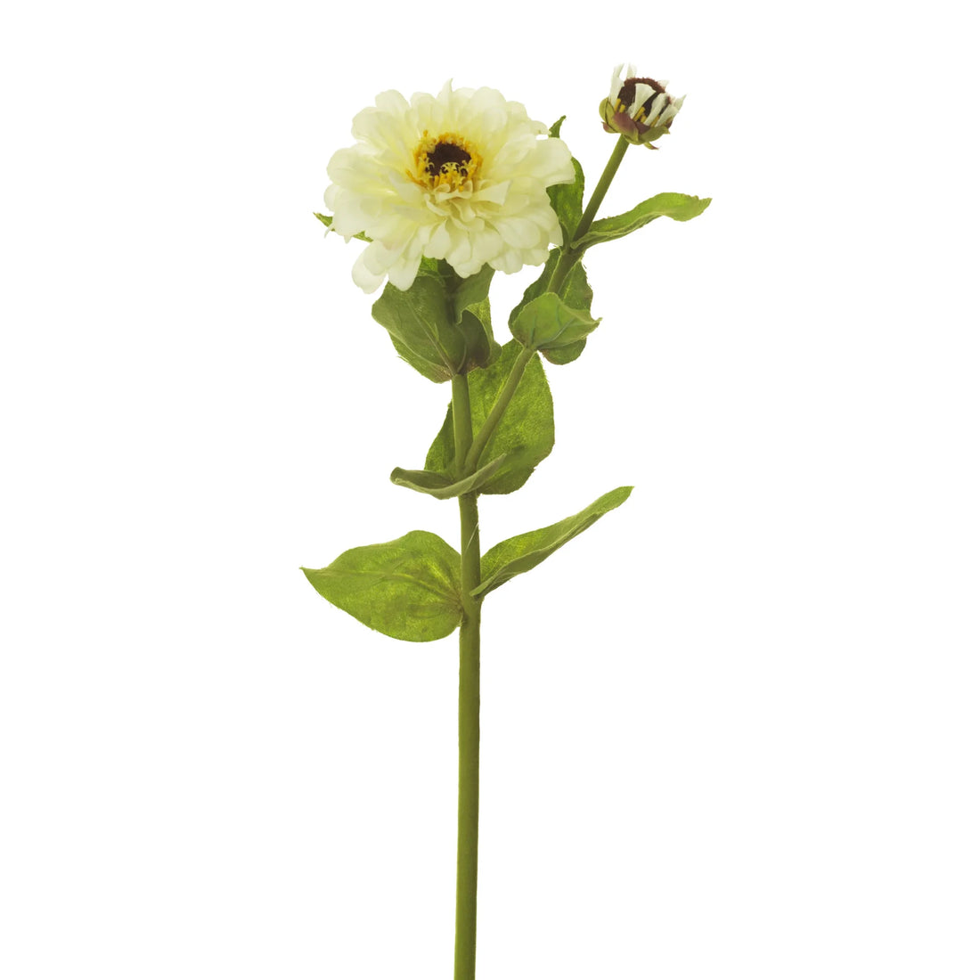 Zinnia artificial de 69 cm, color blanco